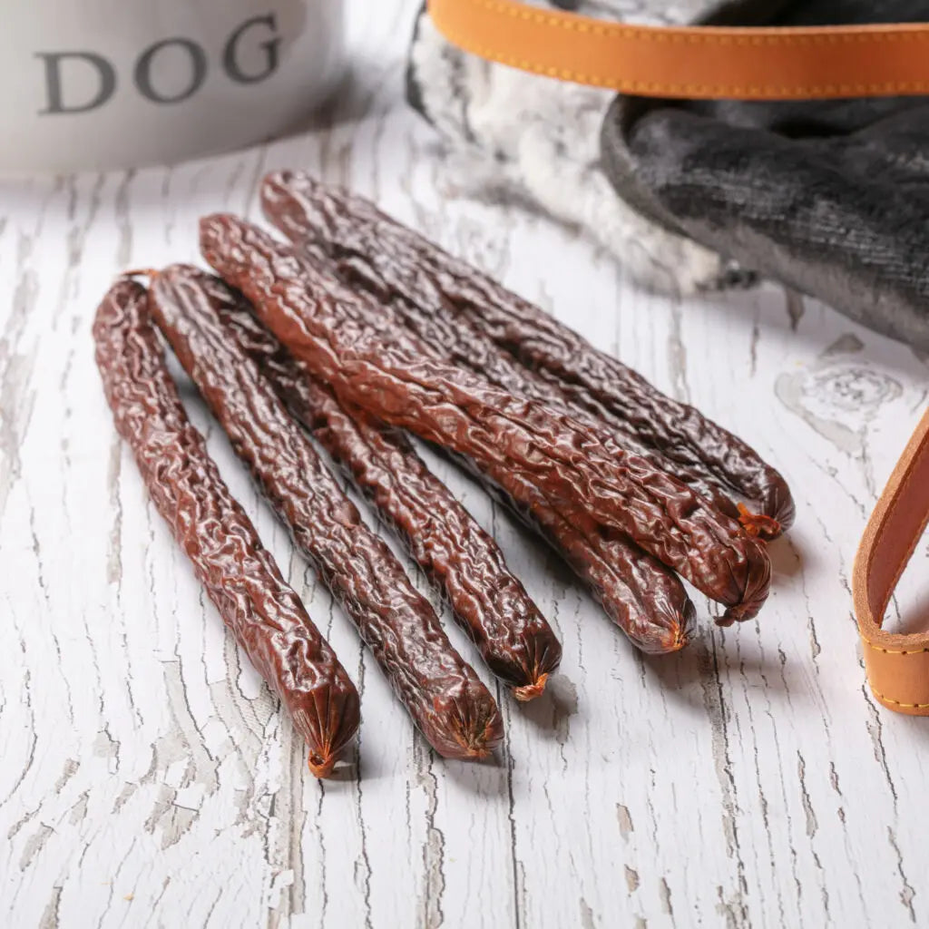 Dried sausage shop dog treats