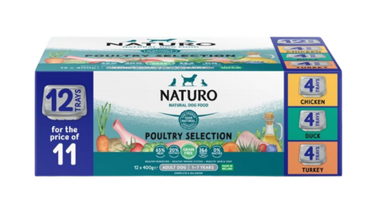 Naturo Adult Dog Grain Free Variety Pack Trays 12 x 400g