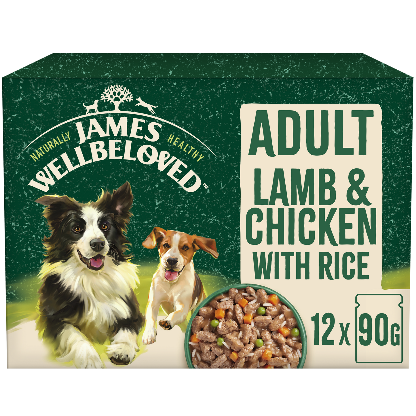 James Wellbeloved Adult Dog Pouch Lamb & Chicken with Rice 12 x 90g