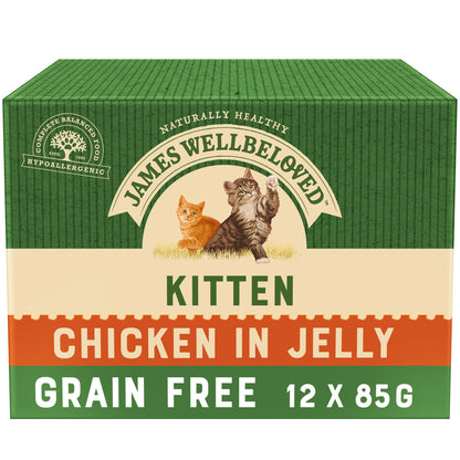 James Wellbeloved Kitten Chicken in Jelly Grain Free Pouch 12 x 85g