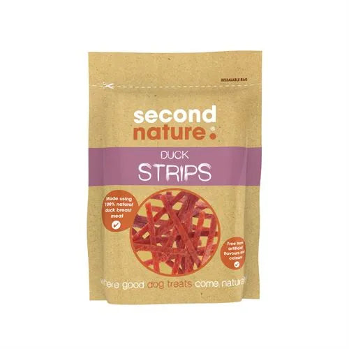 Second Nature Dog Treats Duck Strips Dog Treats 80g