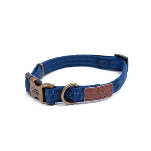 Great & Small Country Dog Collar Indigo Blue Size 45-65cm