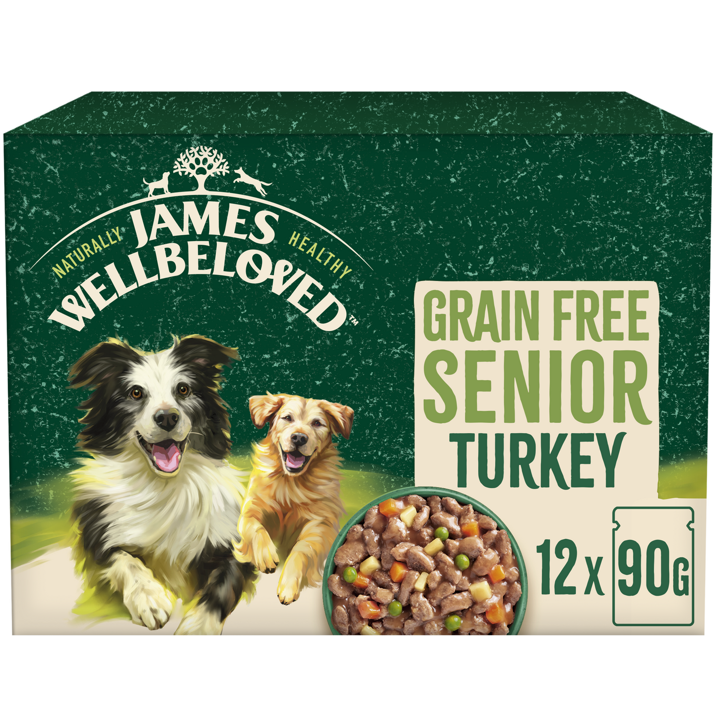 James Wellbeloved Senior Dog Pouch Grain Free Turkey 12 x 90g