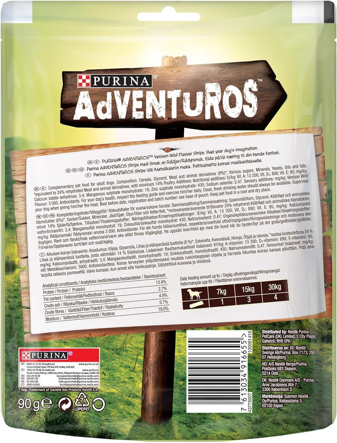 Purina Adventuros Strips Venison Flavour 90g - Case of 6