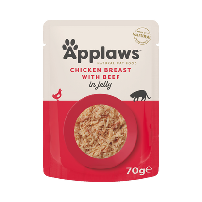 Applaws Cat Pouch Chicken & Beef in Jelly 70g - Case of 16