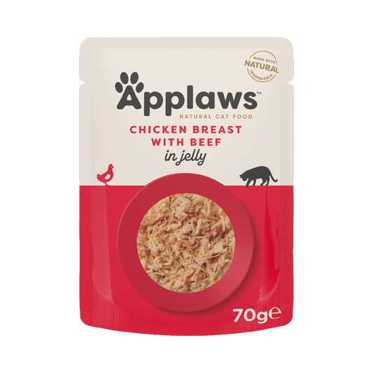 Applaws Cat Pouch Chicken & Beef in Jelly 70g - Case of 16