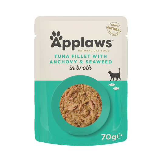 Applaws Cat Pouch Tuna Fillet & Whole Anchovy 70g -  Case of 12