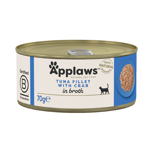 Applaws Cat Can - Tuna & Crab in Broth 70g - Case of 24