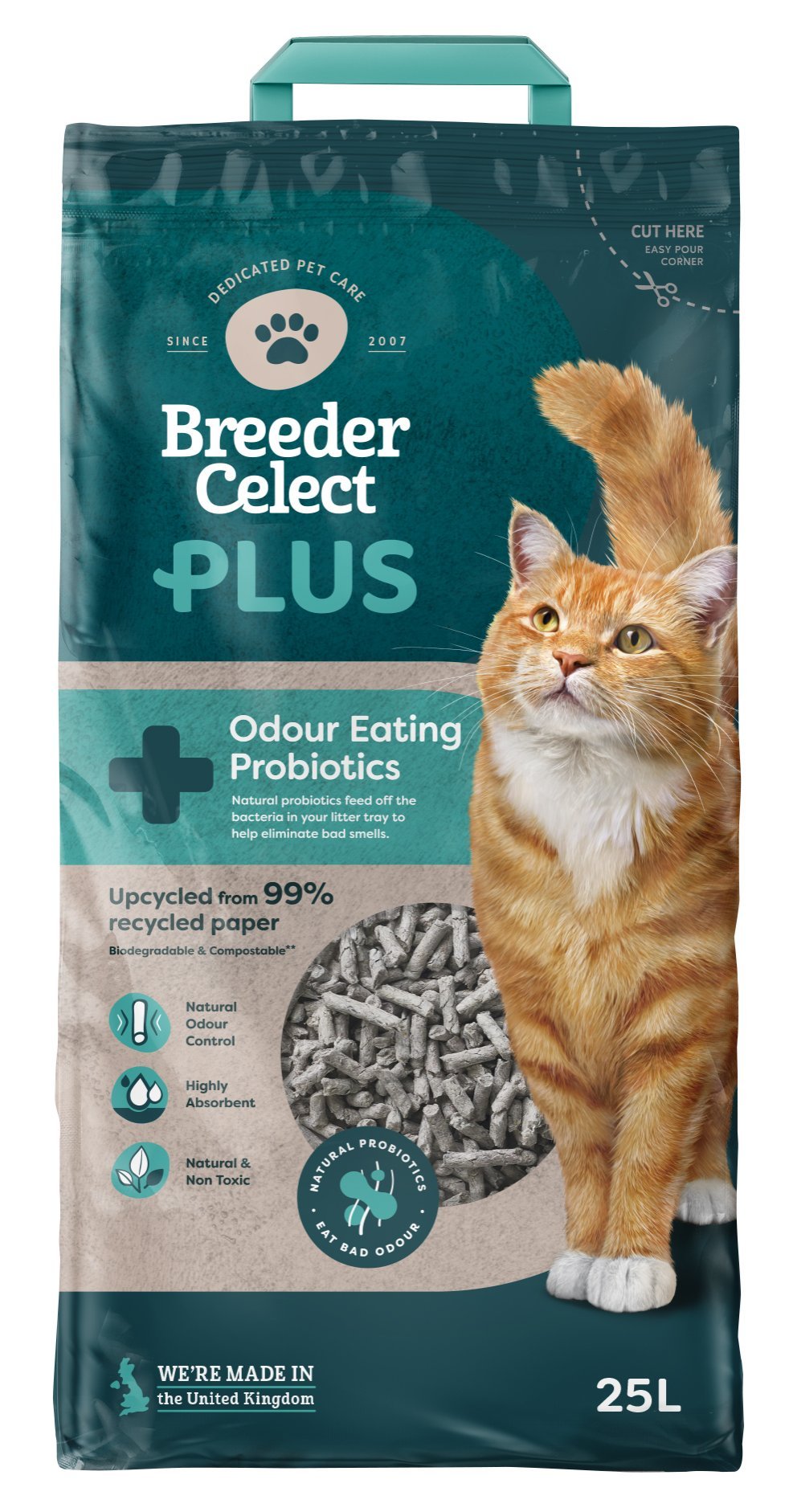 Breeder Celect PLUS Probiotic Paper Cat Litter 25 Litre