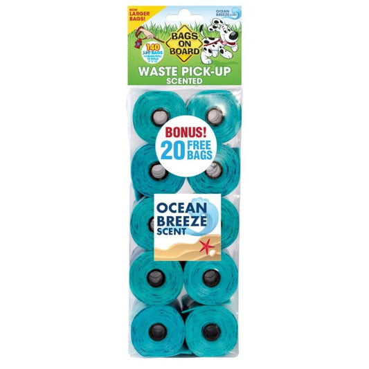 Bags on Board Scented Poo Bags Ocean Breeze 140 Bags