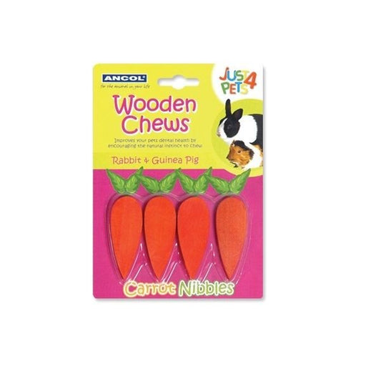 Ancol Just 4 Pets Wooden Carrot Nibbles