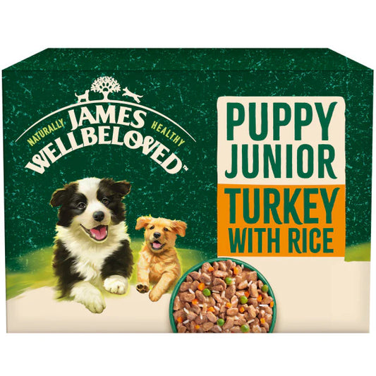 James Wellbeloved Puppy Pouch Turkey and Rice 12 x 90g