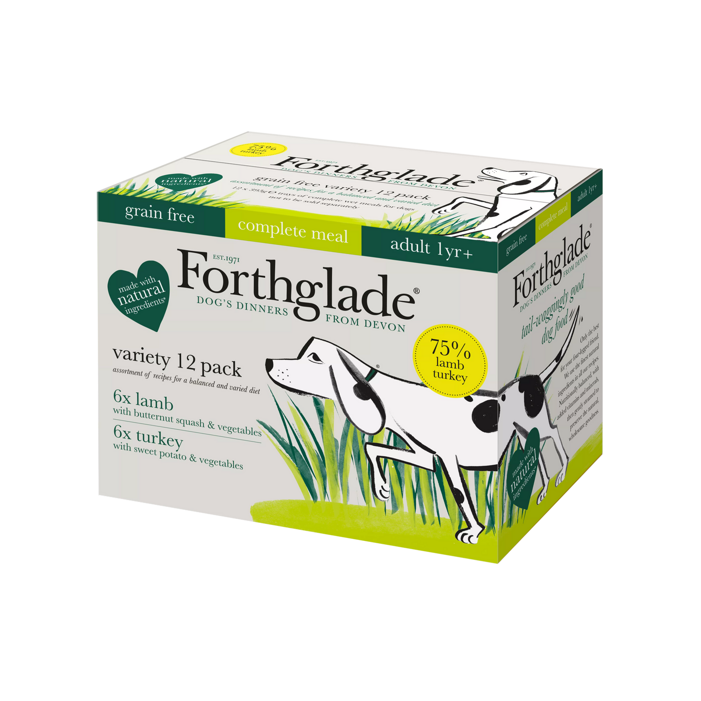 Forthglade Complete Meal Grain Free Adult Multicase Lamb and Turkey 12 x 395g