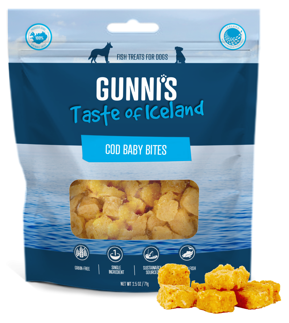 Gunni's Traceable Fish Dog Treats - Cod Baby Bites 80g