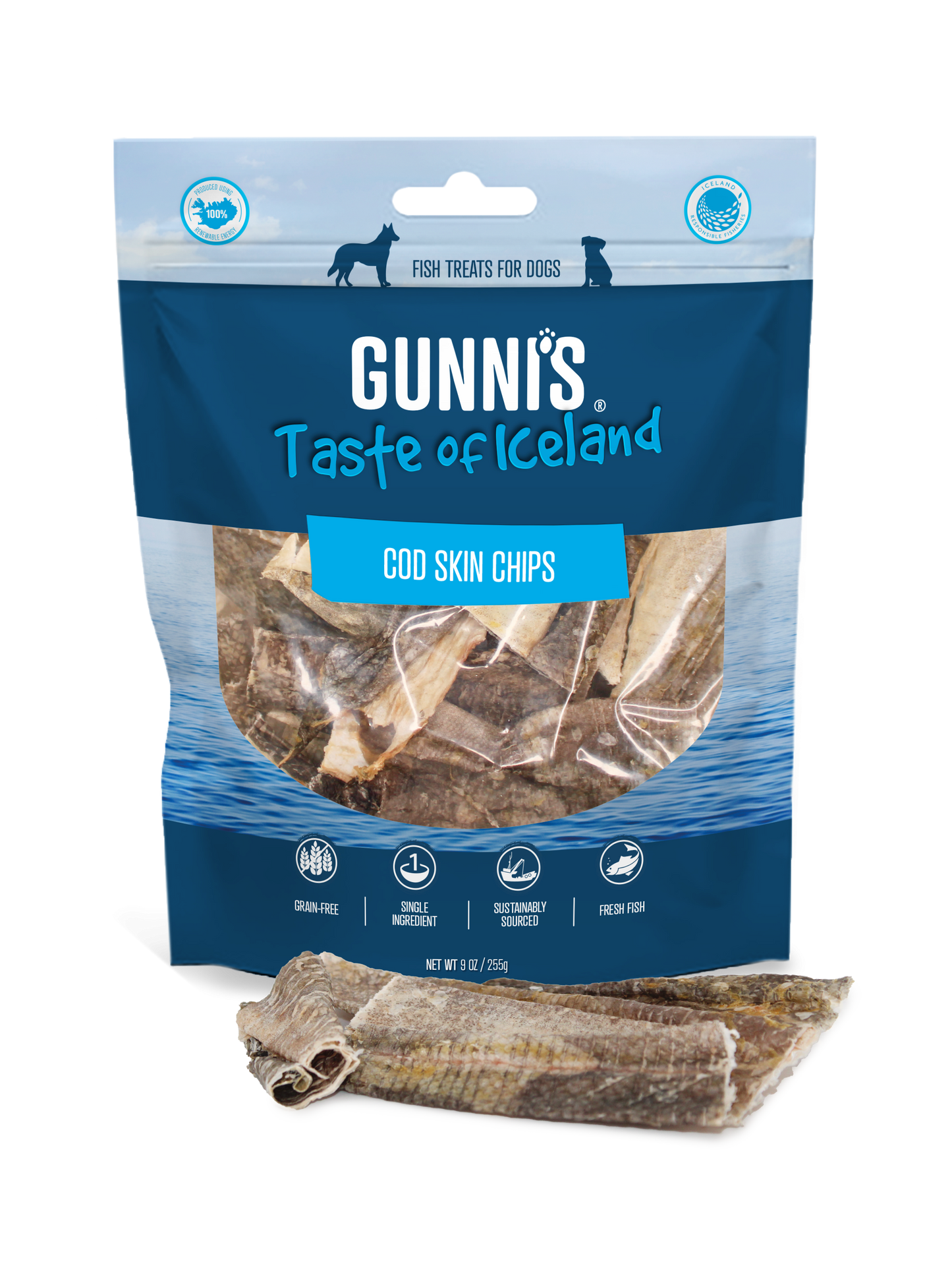 Gunni's Traceable Fish Dog Treats - Cod Skin Chews 150g