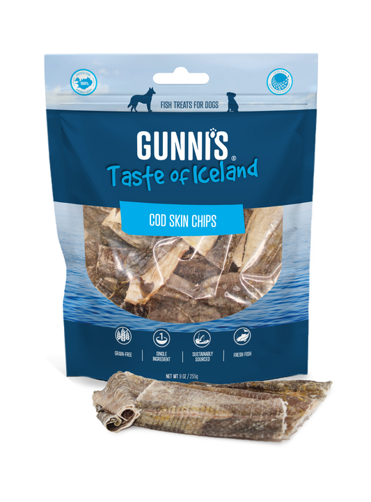 Gunni's Traceable Fish Dog Treats - Cod Skin Chews 150g