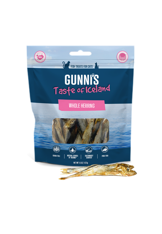 Gunni's Traceable Fish Cat Treats - Whole Herrings 42.5g