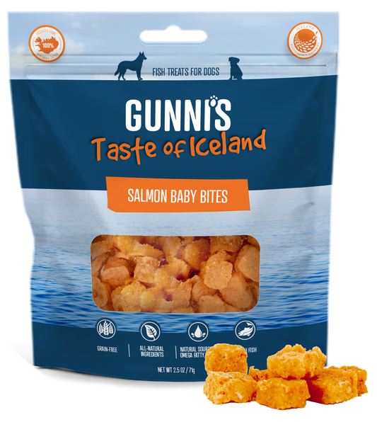 Gunni's Traceable Fish Dog Treats - Salmon Baby Bites 80g