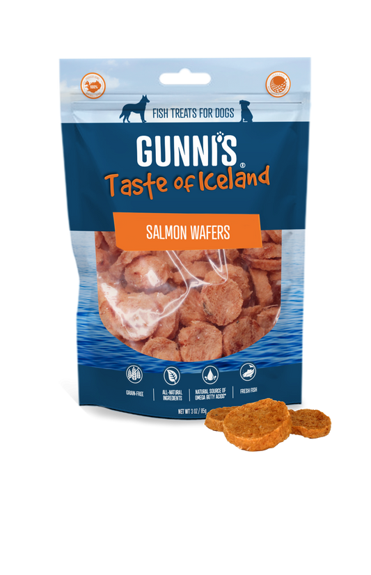 Gunni's Traceable Fish Dog Treats - Salmon Wafers 85g