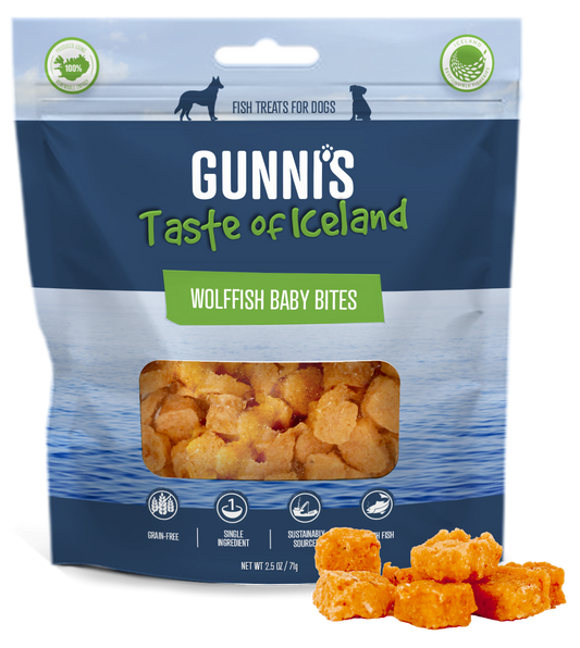 Gunni's Traceable Fish Dog Treats - Wolffish Baby Bites 80g