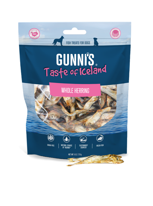 Gunni's Traceable Fish Dog Treats - Whole Herrings 255g