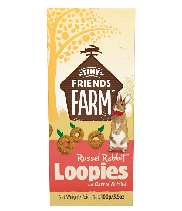 Tiny Friends Farm Supreme Russel Rabbit Loopies Treats 8 x 100g