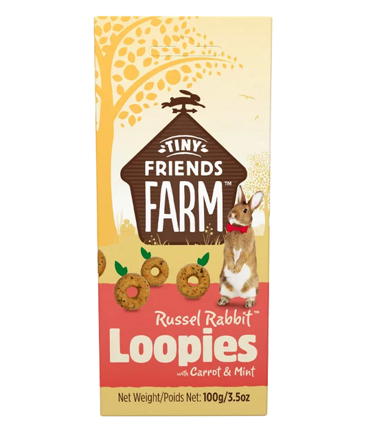 Tiny Friends Farm Supreme Russel Rabbit Loopies Treats 8 x 100g