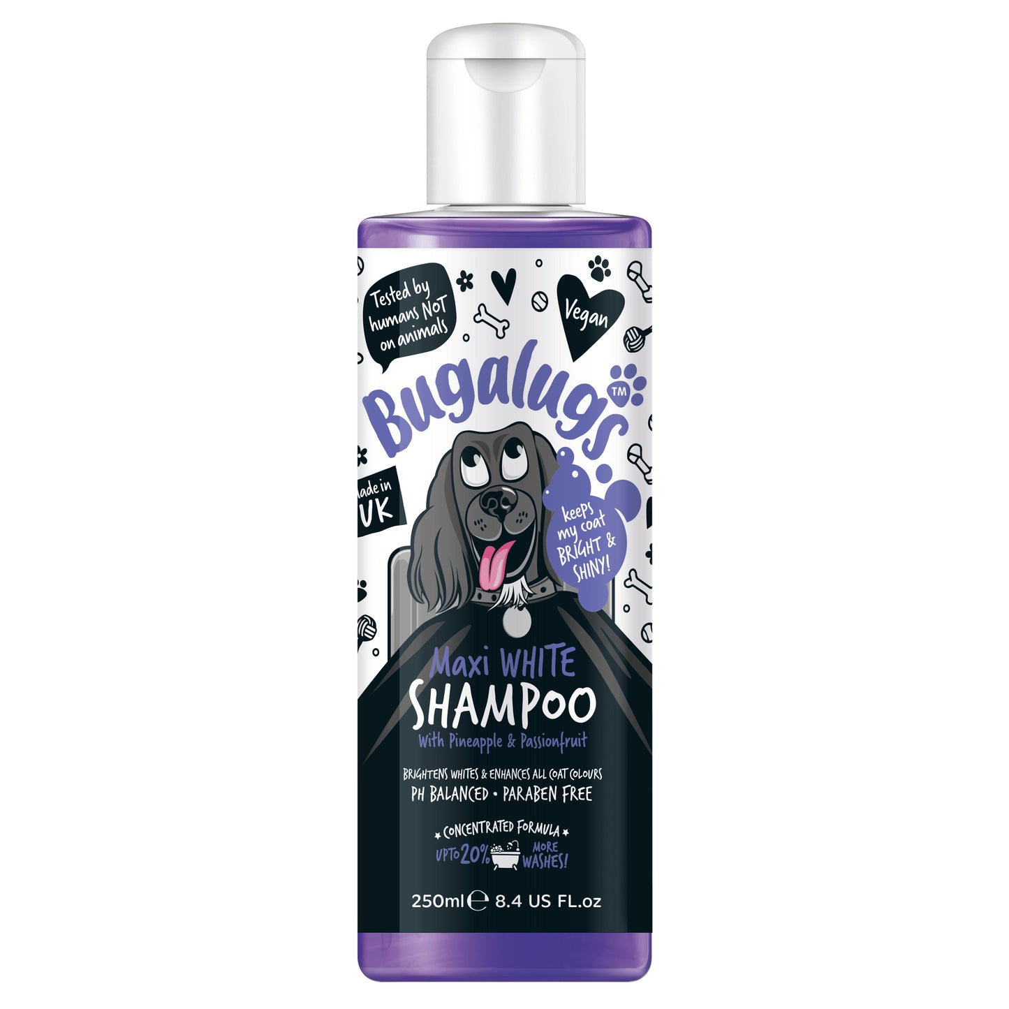 Bugalugs Maxi White Whitening Dog Shampoo with Pineapple & Passionfruit