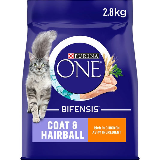 Purina One Cat Coat & Hairball Chicken Dry Cat Food 2.8kg