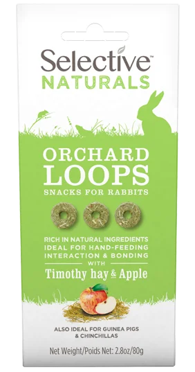 Selective Naturals Orchard Loops With Timothy Hay & Apple 80g - Case of 4