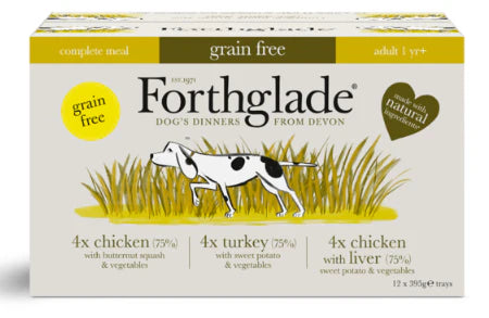 Forthglade Complete Grain Free Adult Variety Poultry Multipack 12 x 395g (BBD OCT 24)