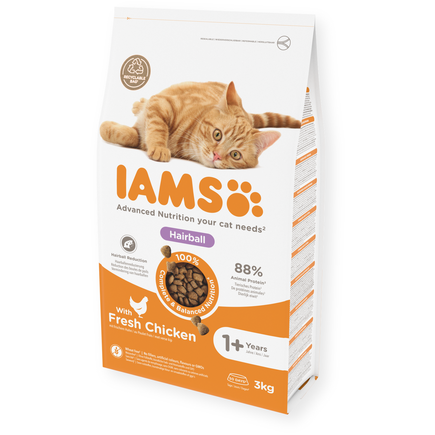 Iams Cat Vitality Adult Cat Food Hairball Chicken