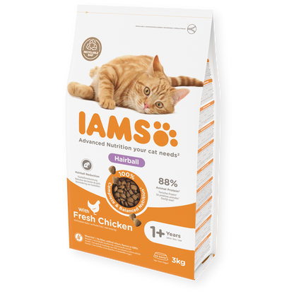 Iams Cat Vitality Adult Cat Food Hairball Chicken