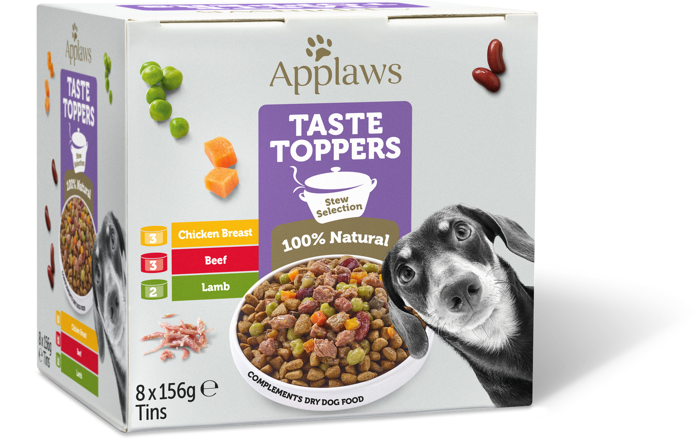 Applaws Taste Toppers Natural Wet Dog Food Stew Selection 8 x 156g Tins