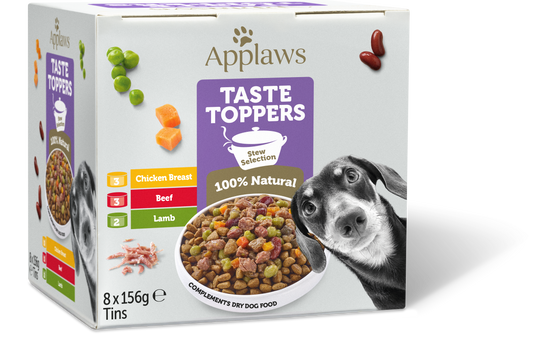 Applaws Taste Toppers Natural Wet Dog Food Stew Selection 8 x 156g Tins