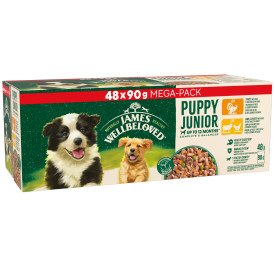 James Wellbeloved Puppy Pouch Variety 48 x 90g Bulk Pack