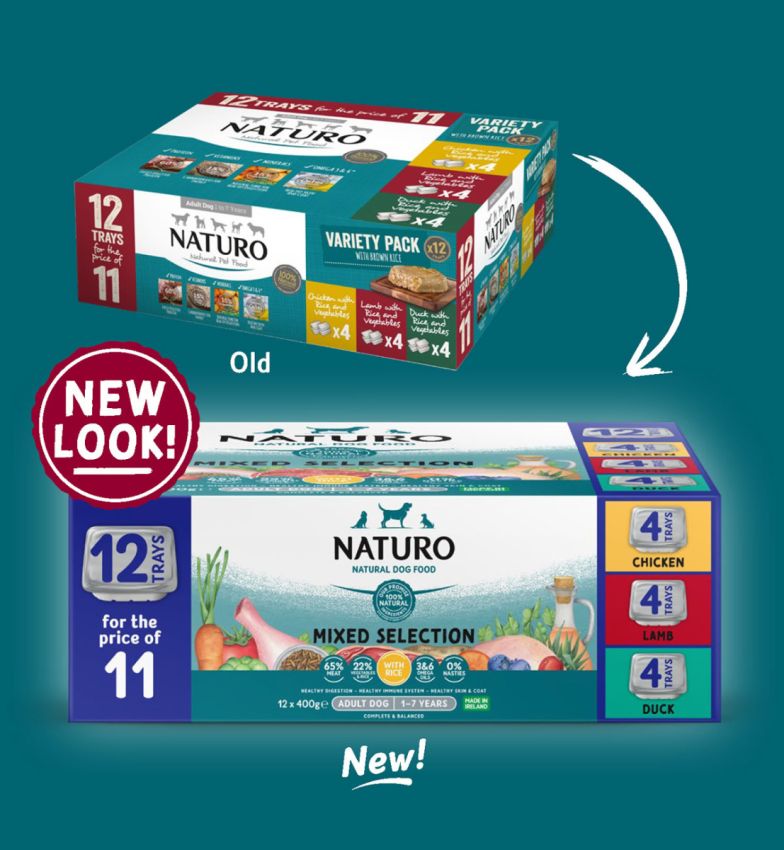 Naturo Adult Dog Food Tray Variety with Rice 12 x 400g