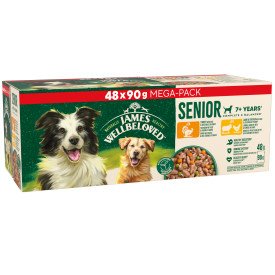 James Wellbeloved Senior Dog Pouch Variety 48 x 90g Bulk Pack