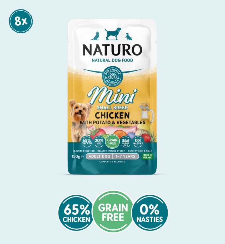 Naturo Adult Mini Pouch GRAIN FREE Chicken, Potato & Veg 150g x 8