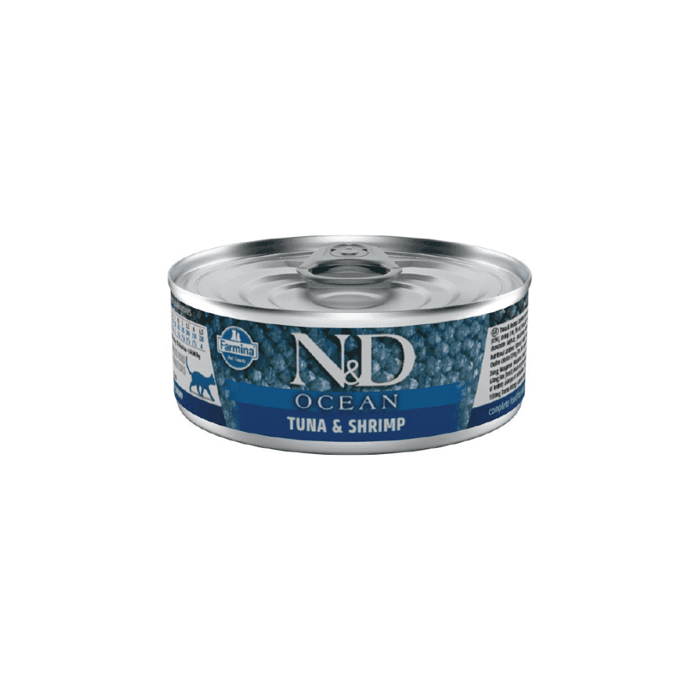 Natural & Delicious Adult Cat Food Ocean Tuna & Shrimp 24 x 70g Cans