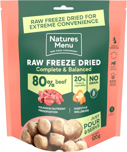 Natures Menu Raw Freeze Dried Complete and Balanced 80/20 Beef