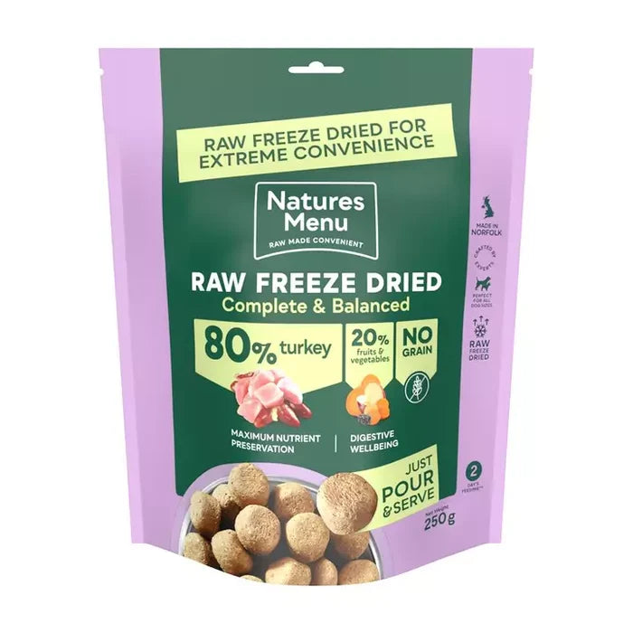 Natures Menu Raw Freeze Dried Complete and Balanced 80/20 Turkey