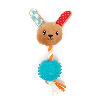 Little & Lively Soft Rabbit with Rope & Ball Dog Toy