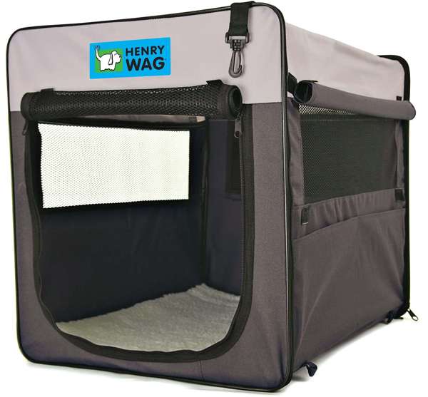 Henry Wag Canvas Pet Crate Time for Paws