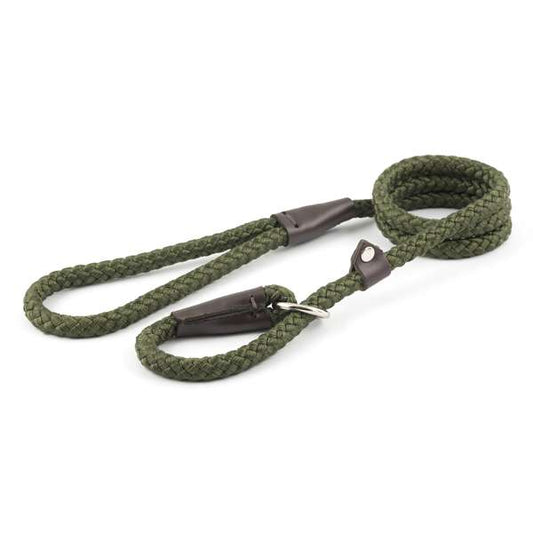 Ancol Heritage Rope Slip Lead Green