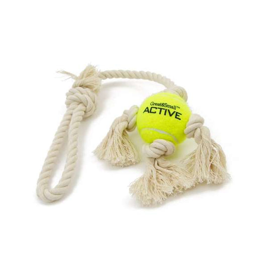 Great & Small Tennis Ball on Rope Tug Dog Toy 46cm