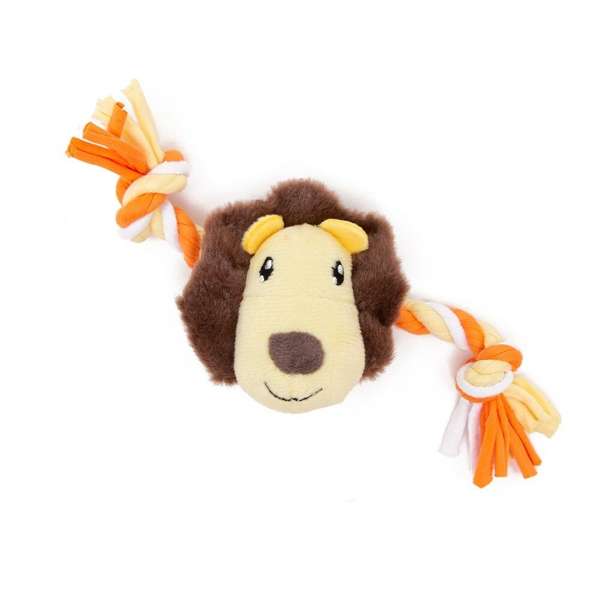 Little & Lively Soft Lion Face & Jersey Rope Dog Toy